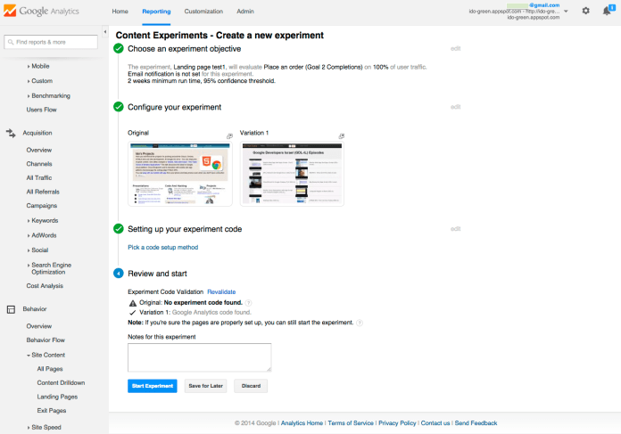 step 4 - content experiment