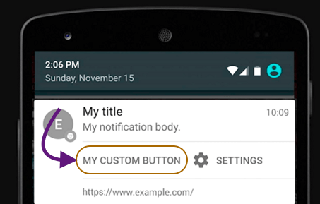 Custom button from chrome notificartions