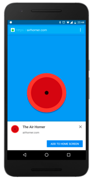 Add to home screen - web app example