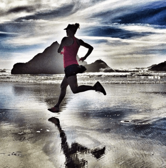 running on the beach