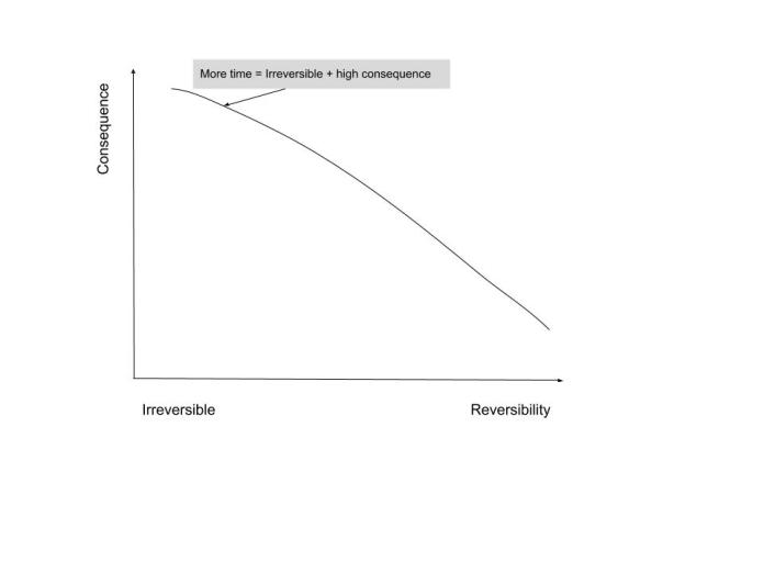 decisions and time - reversibility vs consequence